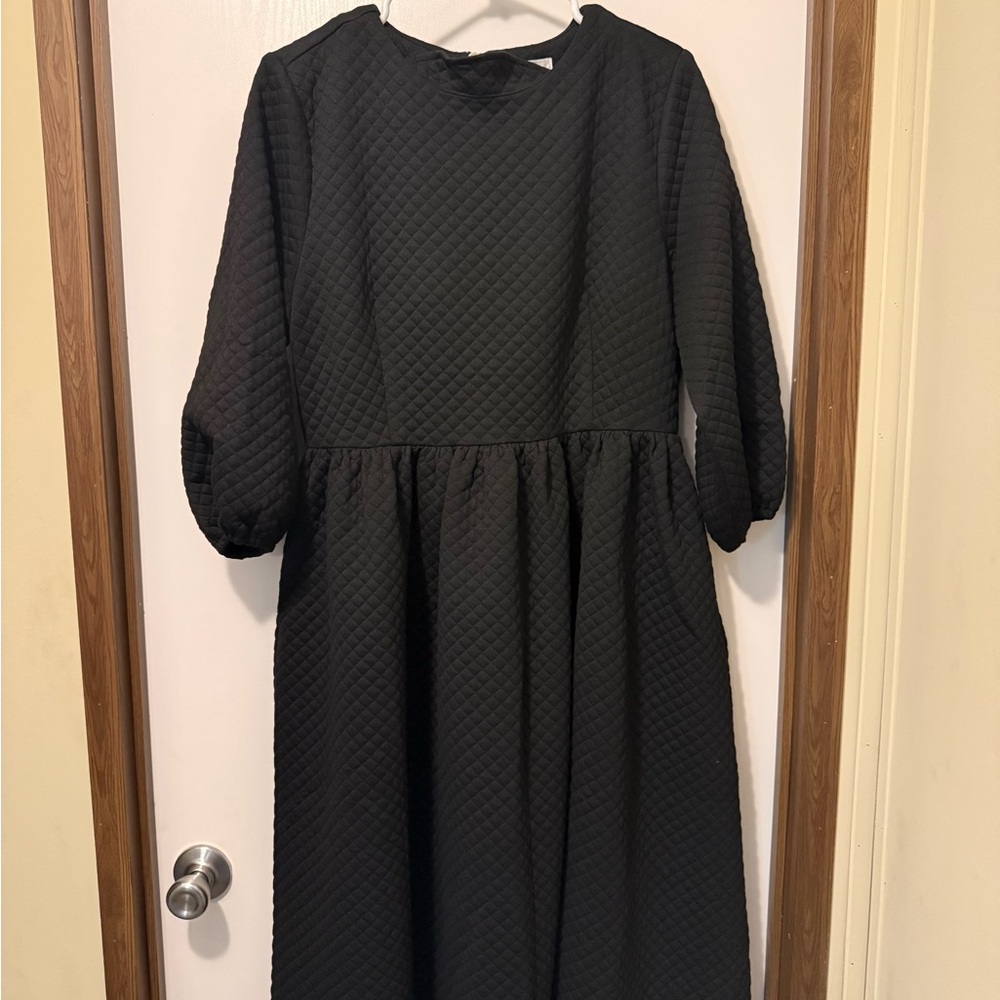 Dainty Jewells Elegant Black Quilted Dress